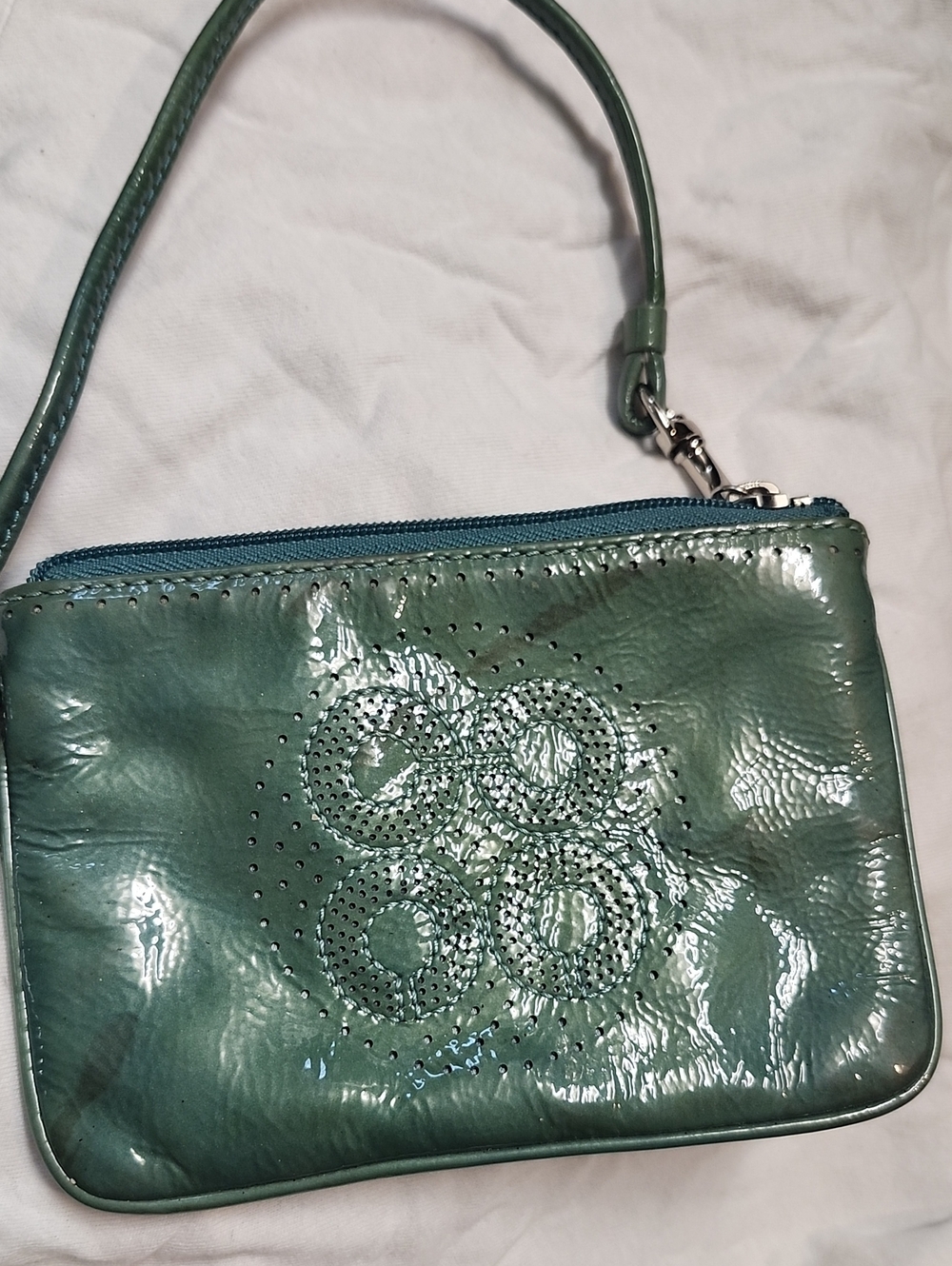 Polo by Ralph Lauren Shiny Teal Patent Wristlet Clutch